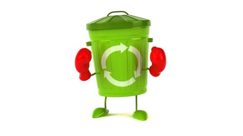 Fun 3D cartoon green trash boxing