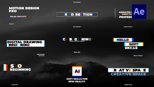 Dynamic RGB Glitch Text Titles Pack