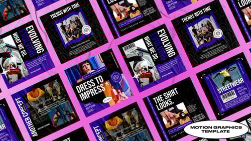 Dynamic Grunge Fashion Social Media Posts & Stories