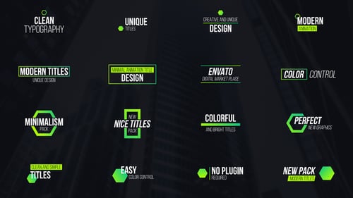 Modern Geometric Title Animations Pack with Clean Text Reveals