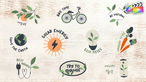 Eco-Friendly Animated Titles with Hand-Drawn Icons for Sustainable Concepts