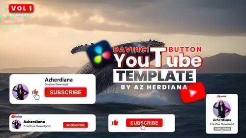 Youtube Subscribe Buttons Template DaVinci Resolve
