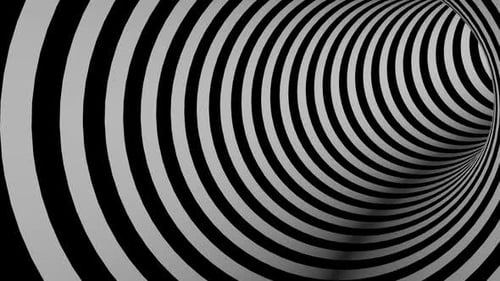 Abstract Hypnotic Black and White Tunnel Loop Animation