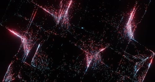 Girando Brilhante Futurista Geometria Regular Objeto Transforma Loop Rotativo