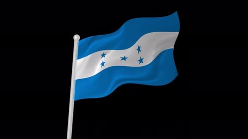Waving Honduras National Flag Animation