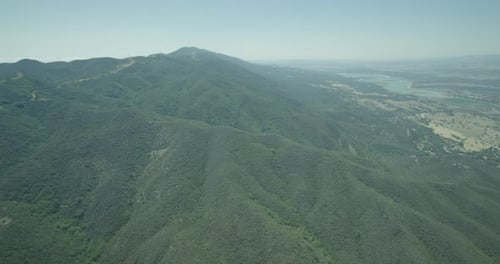 Aerial View of a Lush Green Mountain Range