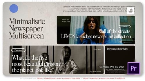 Digital Newspaper Cinematic Media Opener