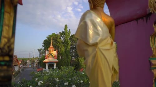 Small Buddha Statues in the Wat Srisoonthorn Temple on Phuket Island