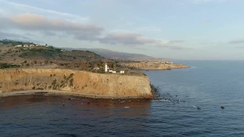 Sunset aerial video of the famous Point Vicente Lighthouse (Rancho Palos Verdes). Video shot by a DJ