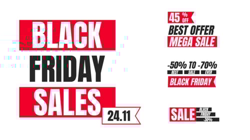 Black Friday Sales Titles and Discount Offer Kinetic Graphics