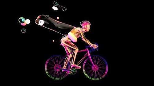 Abstract art of a X-ray cyclist riding