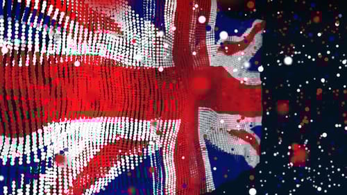 Animação de partículas da bandeira do Reino Unido