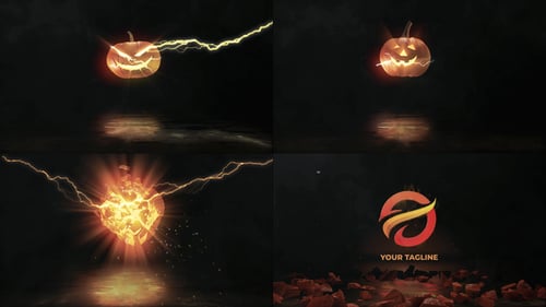 Halloween Pumpkins Explosion Logo Reveal