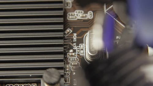 Nahaufnahme-Elemente des Elektronisch Motherboards