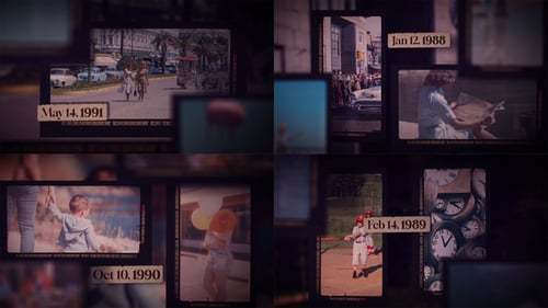 Nostalgic Photo History Slideshow with Vintage Film Transitions