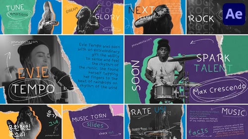 Music Torn Slides für After Effects