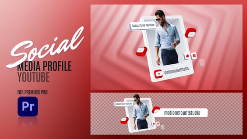 YouTube Social Media Profile Card Lower Third and Intro