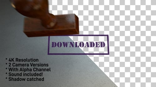 Realistic Downloaded Stamp Text Impression Animation