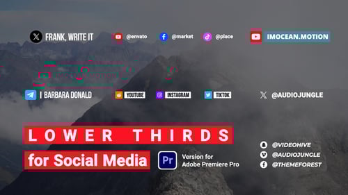 Modern Animated Social Media Lower Thirds for Channel Promotion