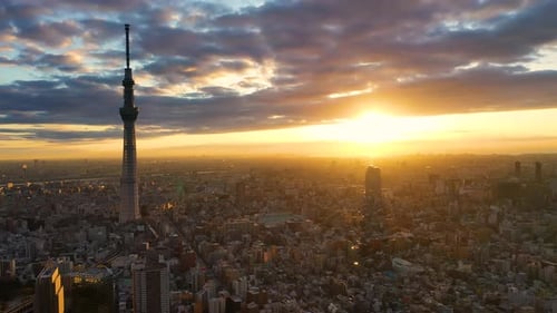 building tokyo sky tree in Tokyo city Japan on sunrise.