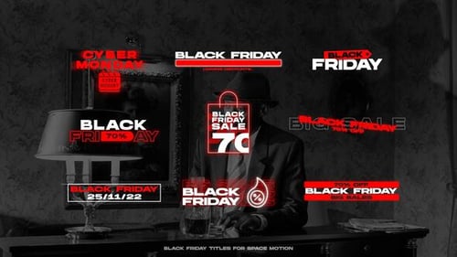Dynamic Black Friday Cyber Monday Sale Titles with Glitch Effects