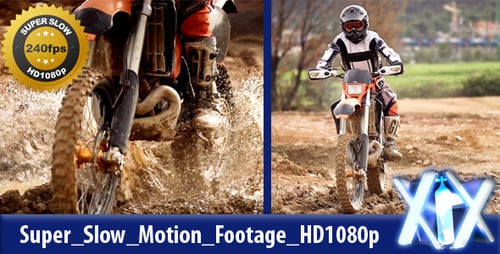 Motocross Rider Splashing Through Mud in Slow Motion