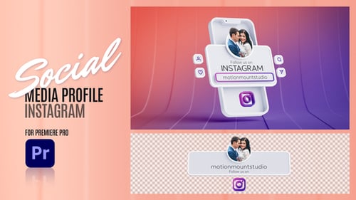 Mobile Phone Instagram Profile Pop-Up Lower Third Animation