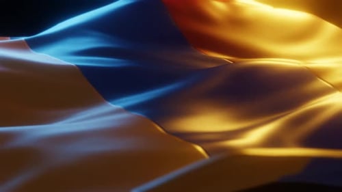 Dramatic Glowing Waving Flag Animation