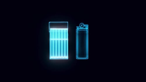 Cigarette And Lighter Hologram 4k