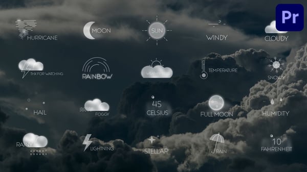24 Animated Weather Icons, Elements ft. weather & animated - Envato