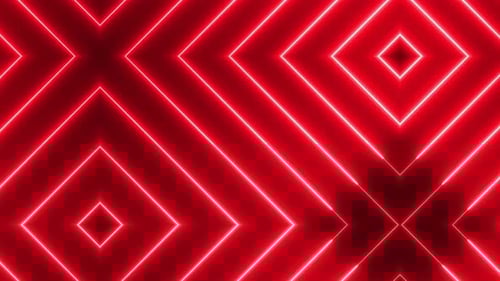 Dynamic Red Neon Geometric Pattern Loop Background
