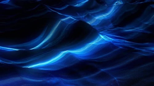 Abstract Blue Digital Wave Grid Motion Background Loop