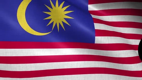 Seamless Loop Waving Malaysian Flag