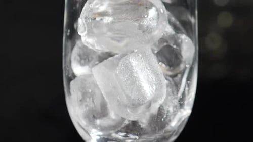 Ice Cubes Melting Slowly Inside Glass