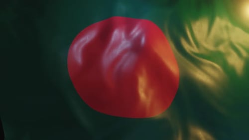 Realistic Waving Bangladesh Flag Seamless Loop Animation