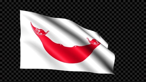 Animated Easter Island Flag Waving on Transparent Background