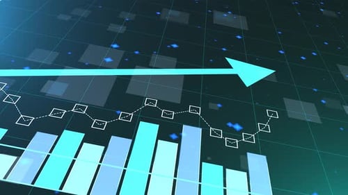 Gráfico animado del mercado bursátil. Gráfico de precios de acciones.