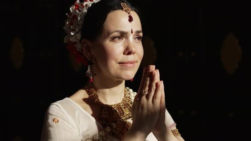 Portrait de la femme Hare Krishna
