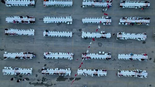 Wedding preparation aerial view Turkey Alanya 4 K