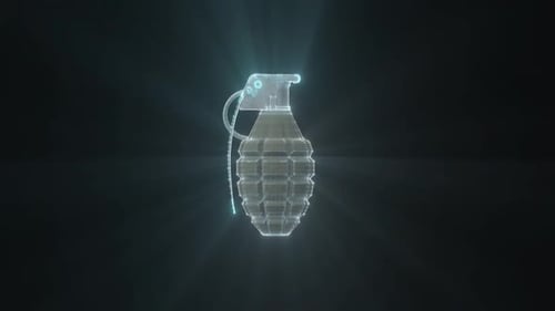 Futuristic Holographic Grenade Loop Animation