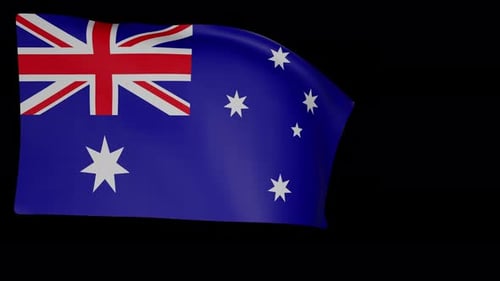 Realistic Waving Flag of Australia Seamless Loop Animation