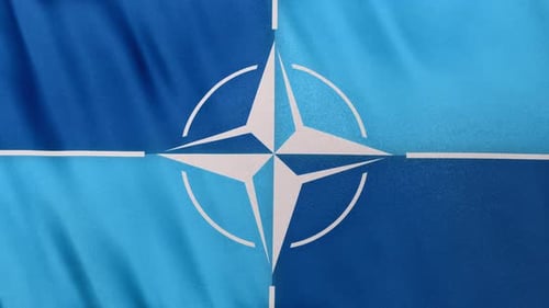 Realistic NATO Flag Waving Animated Background