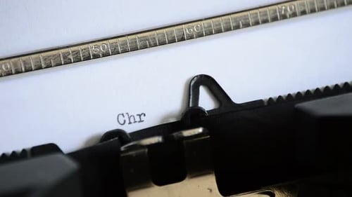 Vintage Typewriter Types Christmas Time on Paper