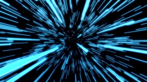 Futuristic Blue Light Streaks Space Travel Animation