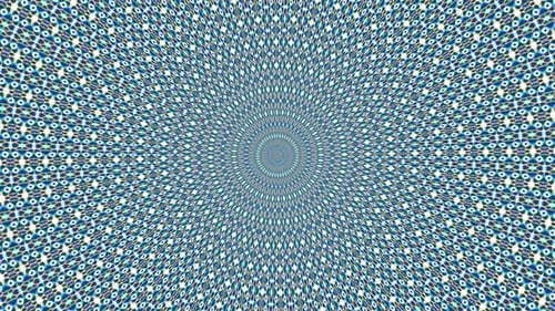 Abstract Blue Radial Tunnel Geometric Pattern