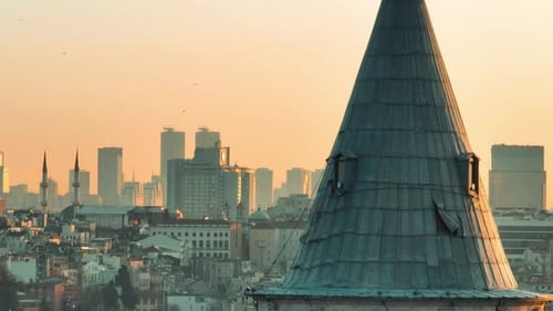 Turkey Istanbul Galata School Sunset