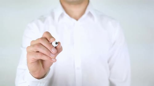 Man Writes 'Day Off' with Marker