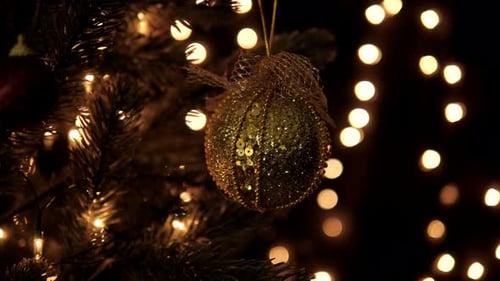 Festive Christmas Tree Ornament with Fairy Lights