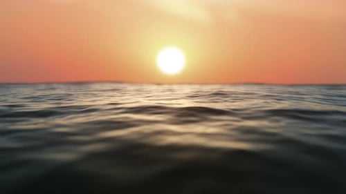 Schöne Sonne spiegelt sich im Meer Ruhig Sonnenuntergang Sea Loop Sunrise 4k