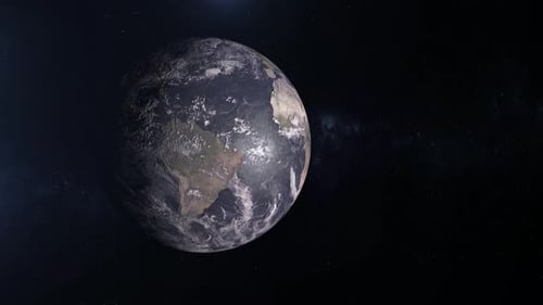Realistic Planet Earth Rotating in Space